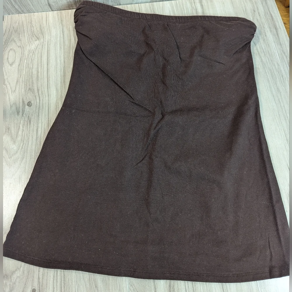 Y2K Tube Top Women's Size Medium Chocolate Brown Vintage Summer Boho - Picture 1 of 7